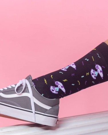 Be Snoopy Fun - Calze divertenti in cotone bio - nero Besocks calze da uomo per donna divertenti simpatici particolari