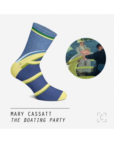 The Boating Party by Mary Cassatt - Original Art Socks Curator Socks funny crazy cute cool best pop socks for women men