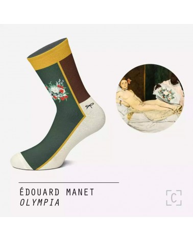 Olympia d'Edouard Manet - Chaussettes originales Curator Socks jolies pour femme originales pour homme chausset rigolotes dro...