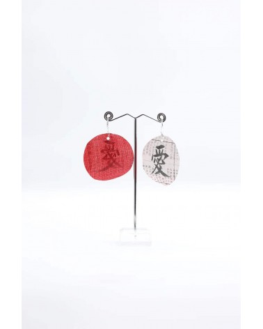 Love - Hand-calligraphed Pendant earrings Jianhui London cute fashion design designer for women