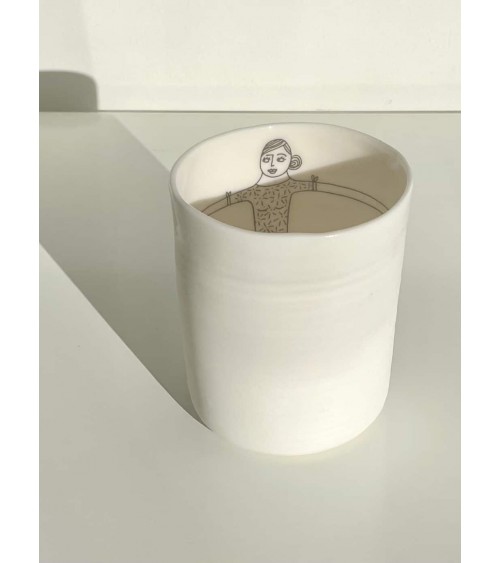 Câlin - Femme - Mug, tasse à café, thé en porcelaine fine Keramiek van Sophie design à café thé cappuccino originale grande g...