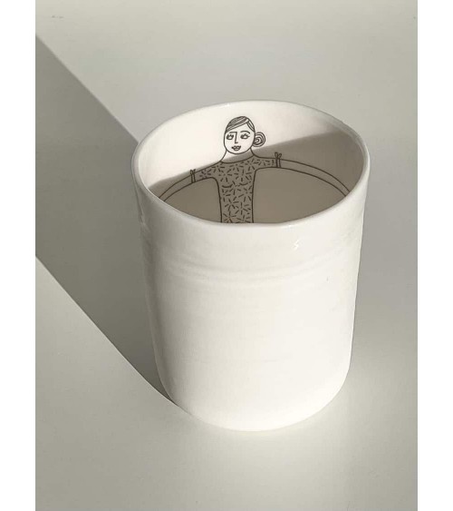 Hug - women - fine porcelain mug, coffee cup, tea cup Keramiek van Sophie coffee tea cup mug funny