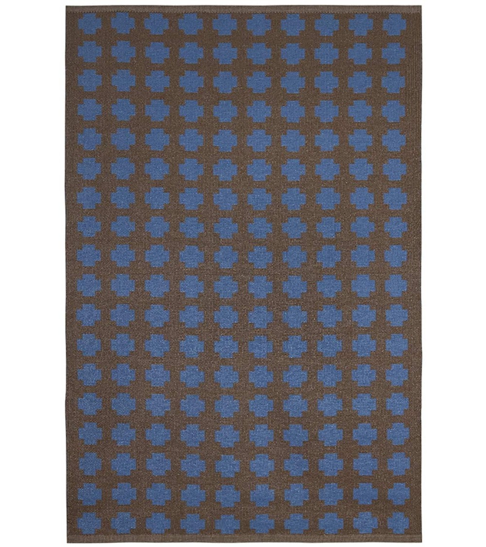 Paloma Blue - Tapis vinyle tissé Brita Sweden tapis scandinave en vinyle lavable en machine de cuisine exterieur salon couloir
