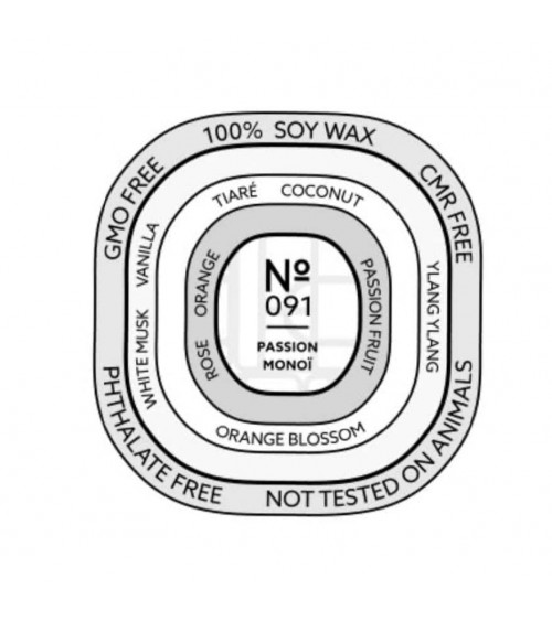 N°91 Passion Monoï - Candela profumata naturale artigianale migliori candele profumate artigianali particolari