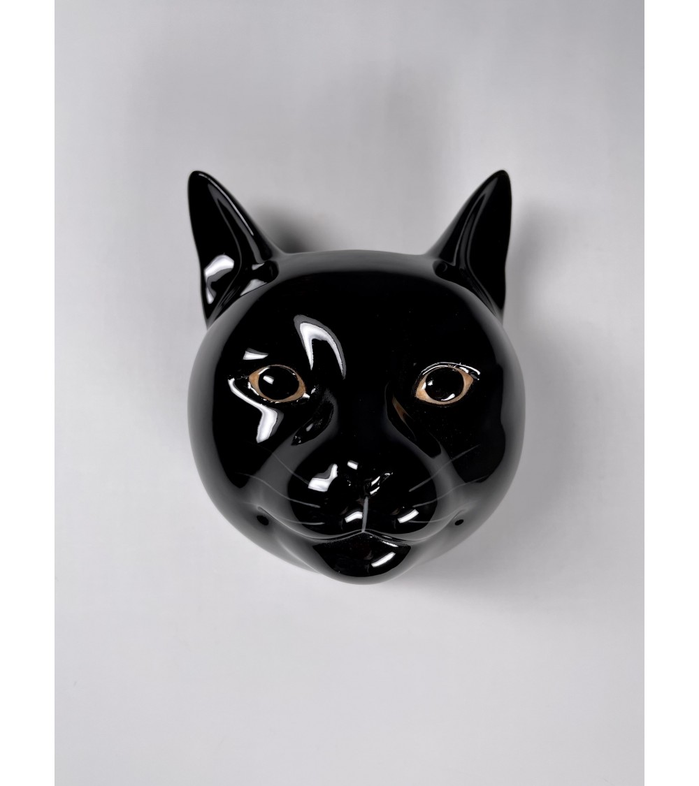 Lucky - Small Wall Vase Black Cat Quail Ceramics table flower living room vase kitatori switzerland