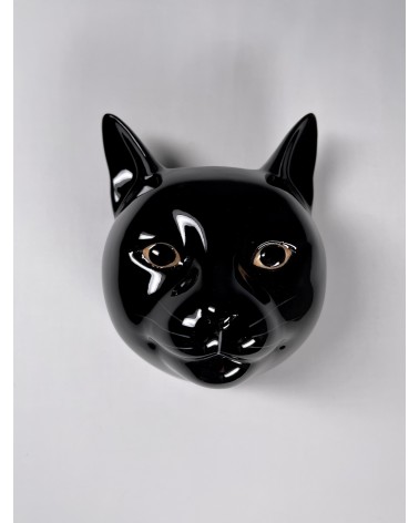 Lucky - Small Wall Vase Black Cat Quail Ceramics table flower living room vase kitatori switzerland