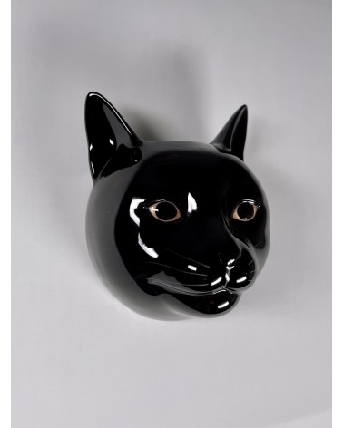 Lucky - Small Wall Vase Black Cat Quail Ceramics table flower living room vase kitatori switzerland