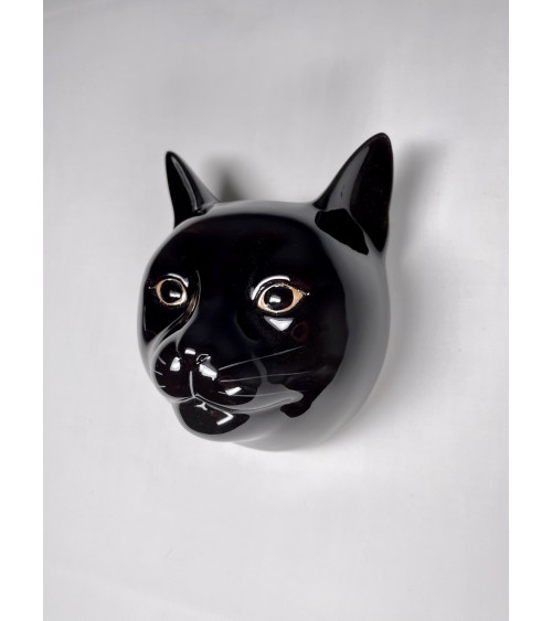 Lucky - Small Wall Vase Black Cat Quail Ceramics table flower living room vase kitatori switzerland