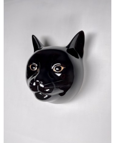 Lucky - Small Wall Vase Black Cat Quail Ceramics table flower living room vase kitatori switzerland