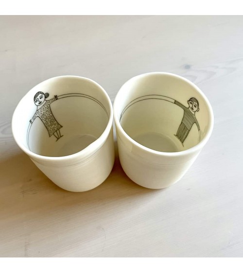 Hug - women - fine porcelain mug, coffee cup, tea cup Keramiek van Sophie coffee tea cup mug funny