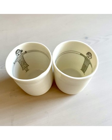 Hug - women - fine porcelain mug, coffee cup, tea cup Keramiek van Sophie coffee tea cup mug funny