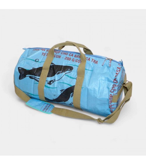 FISH Bleu Clair - Sac de sport recyclé Refished Fair Fashion tendance original kitatori suisse