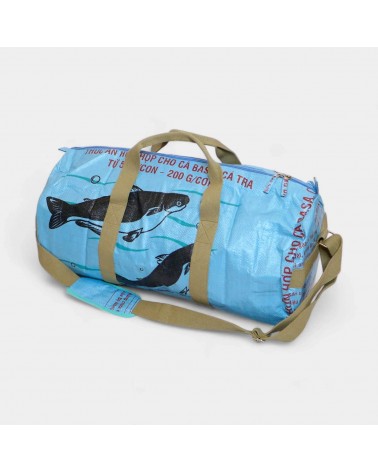 FISH Bleu Clair - Sac de sport recyclé Refished Fair Fashion tendance original kitatori suisse