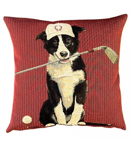 Border Collie Golfer - Kissenbezug, Zierkissen Yapatkwa zierkissen sofa deko kissen kaufen dekokissen sofakissen