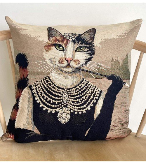 Portrait de chat - Housse de coussin pour canapé Yapatkwa coussins décoratifs pour canapé salon deco original suisse