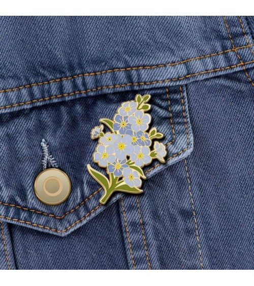 Flower Enamel Pin - Forget-me-nots