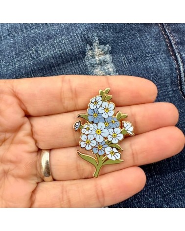 Flower Enamel Pin - Forget-me-nots Plant Scouts broches and pins hat pin badges collectible