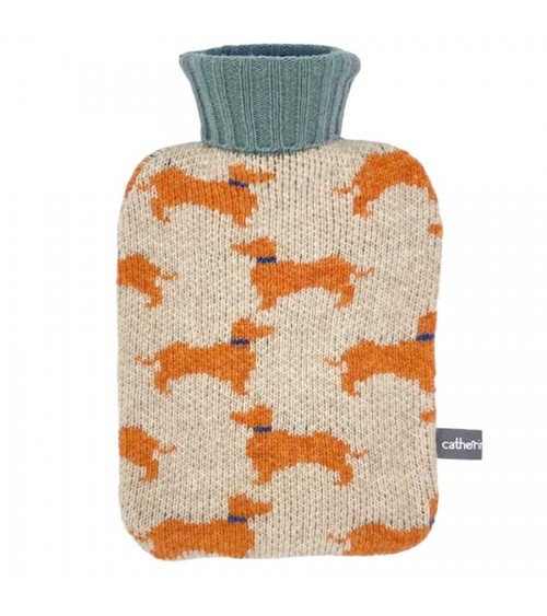 Sausage Dogs - Small Hot water bottle with wool cover Catherine Tough bag long rechargeable luxury cute