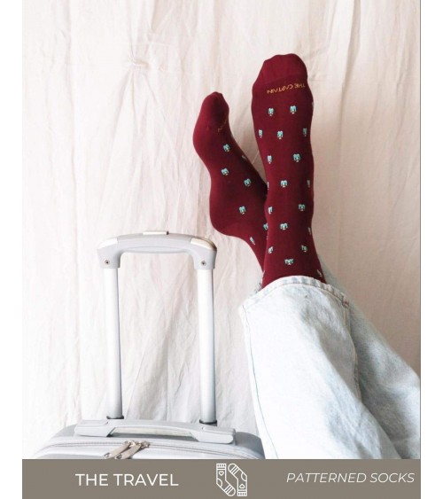 Travel - Organic cotton socks The Captain Socks funny crazy cute cool best pop socks for women men