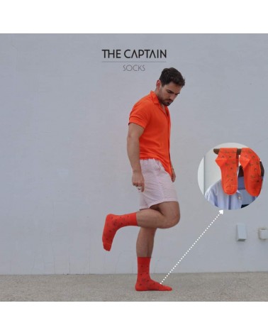 Architect - Cool organic cotton socks - Orange The Captain Socks funny crazy cute cool best pop socks for women men