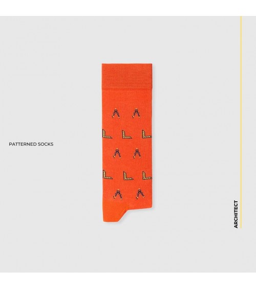 Architect - Cool organic cotton socks - Orange The Captain Socks funny crazy cute cool best pop socks for women men