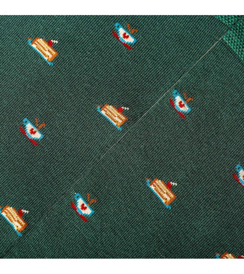 Café - Chaussettes à motifs en coton bio The Captain Socks jolies pour femme originales pour homme chausset rigolotes drole S...