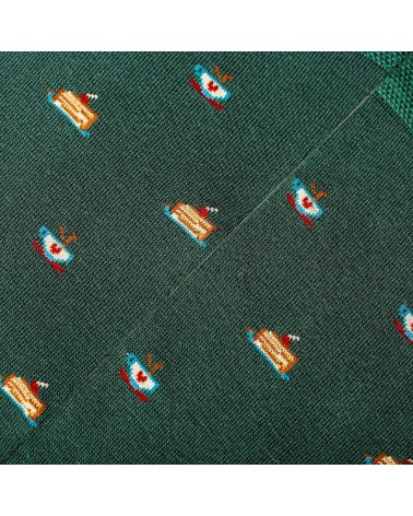 Café - Chaussettes à motifs en coton bio The Captain Socks jolies pour femme originales pour homme chausset rigolotes drole S...
