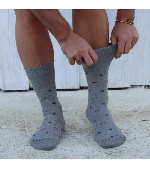 Fitness - Organic cotton socks The Captain Socks funny crazy cute cool best pop socks for women men