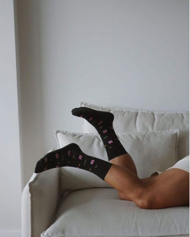 Piggy bank - Organic cotton socks The Captain Socks funny crazy cute cool best pop socks for women men