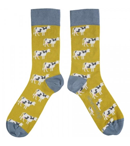 Vache - Chaussettes fantaisie à motifs en coton bio Catherine Tough jolies pour femme originales pour homme chausset rigolote...