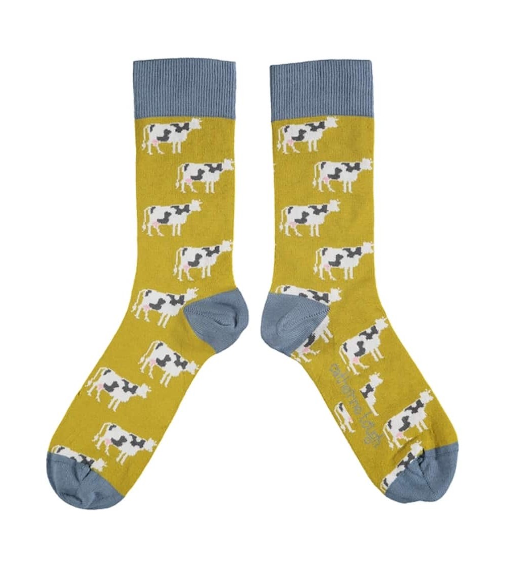 Vache - Chaussettes fantaisie à motifs en coton bio Catherine Tough jolies pour femme originales pour homme chausset rigolote...
