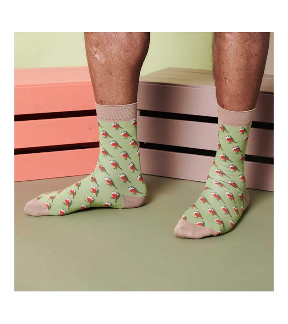 Rouge Gorge - Chaussettes en coton bio pour homme Catherine Tough jolies pour femme originales pour homme chausset rigolotes ...