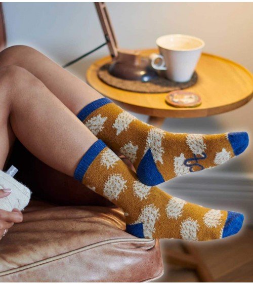 Hérisson - Chaussettes en laine pour femme Catherine Tough jolies pour femme originales pour homme chausset rigolotes drole S...