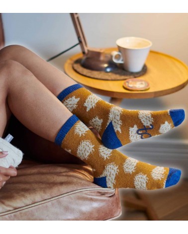Hérisson - Chaussettes en laine pour femme Catherine Tough jolies pour femme originales pour homme chausset rigolotes drole S...