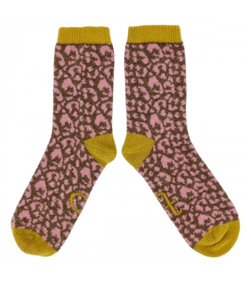 Léopard - Chaussettes en laine pour femme Catherine Tough jolies pour femme originales pour homme chausset rigolotes drole Su...