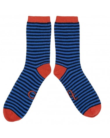 Blue stripes - Wool socks for men Catherine Tough funny crazy cute cool best pop socks for women men