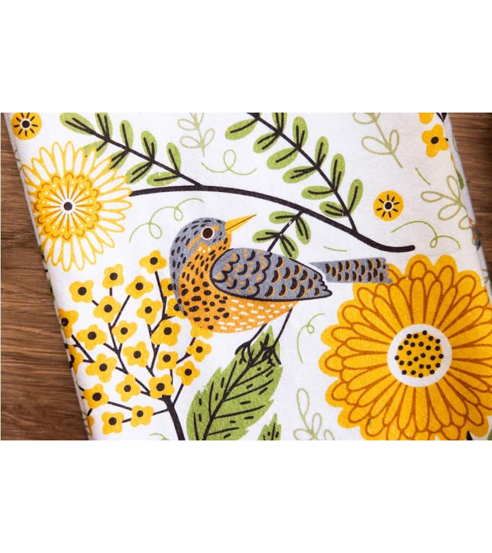 Fleurs et rouges gorges - Torchon, linge de cuisine Gingiber torchon vaisselle qualité serviette haut de gamme beaux essuie m...