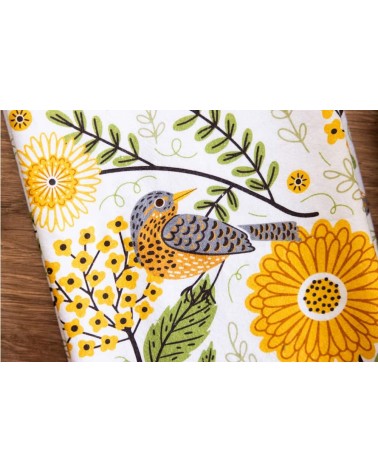 Fleurs et rouges gorges - Torchon, linge de cuisine Gingiber torchon vaisselle qualité serviette haut de gamme beaux essuie m...