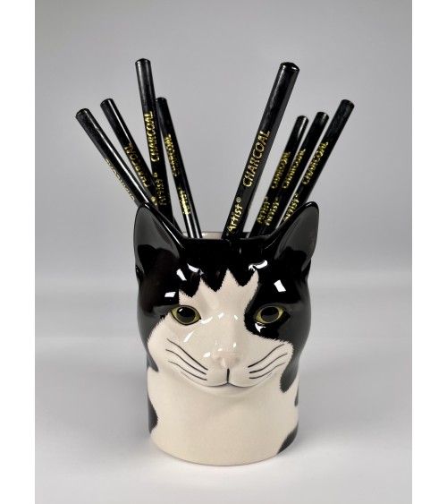 Barney - Porte crayon & stylo, Petit pot de fleur - Chat Quail Ceramics bureau original design pour plantes intérieur à couve...