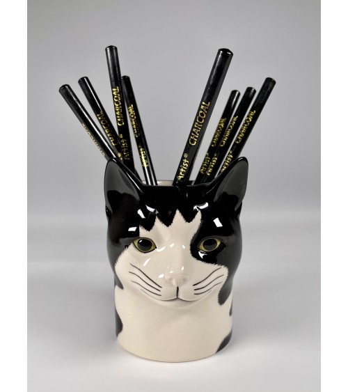 Barney - Animal Pencil pot & Flower pot - Cat Quail Ceramics pretty pen pot holder cutlery toothbrush makeup brush