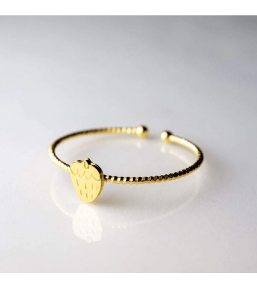 Strawberry - Adjustable ring, fine gold plating Adorabili Paris cute fashion design designer for women
