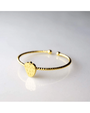 Strawberry - Adjustable ring, fine gold plating Adorabili Paris cute fashion design designer for women