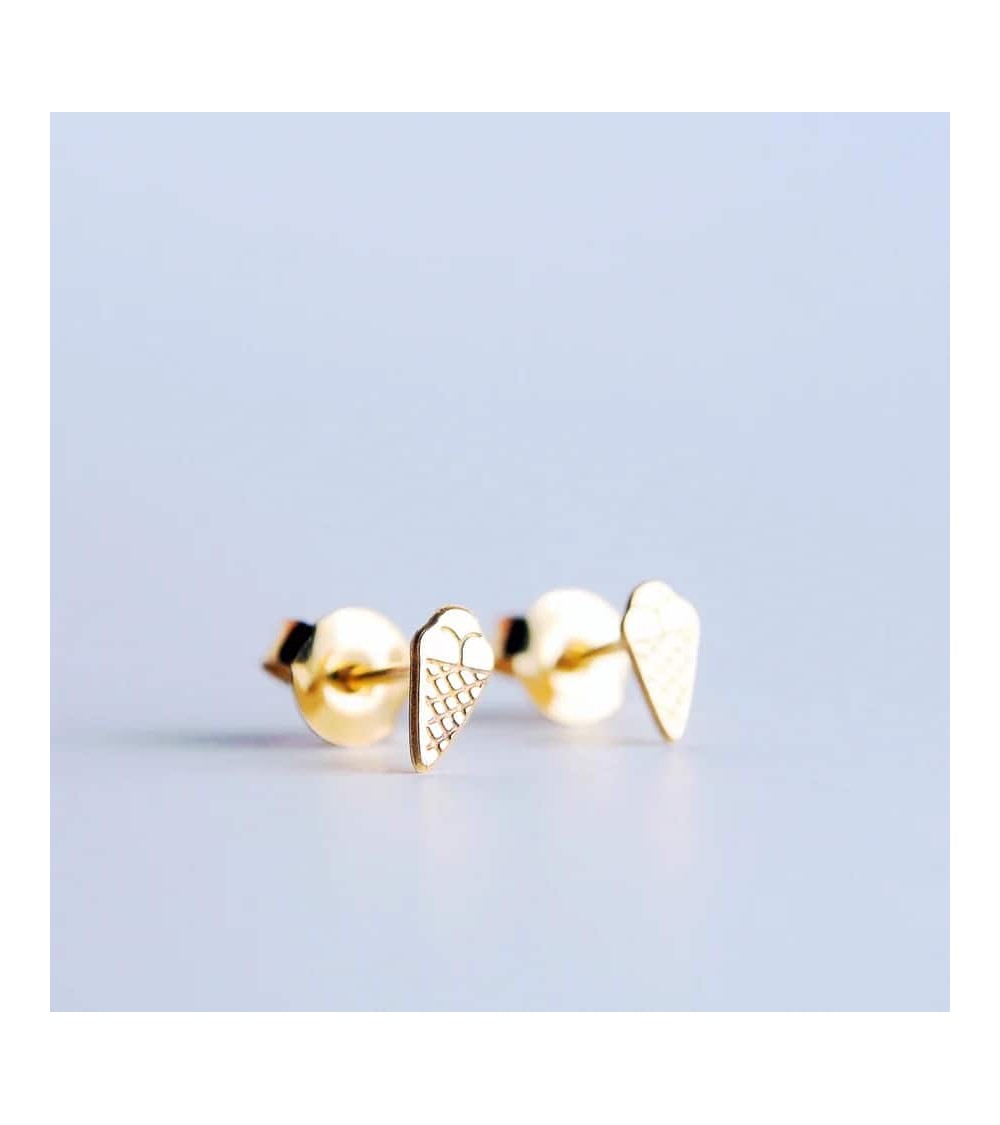 Glaces - Boucles d'oreilles dorées à l'or fin Adorabili Paris fantaisie original femme suisse