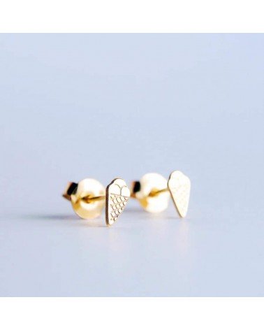 Glaces - Boucles d'oreilles dorées à l'or fin Adorabili Paris fantaisie original femme suisse