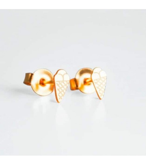 Glaces - Boucles d'oreilles dorées à l'or fin Adorabili Paris fantaisie original femme suisse