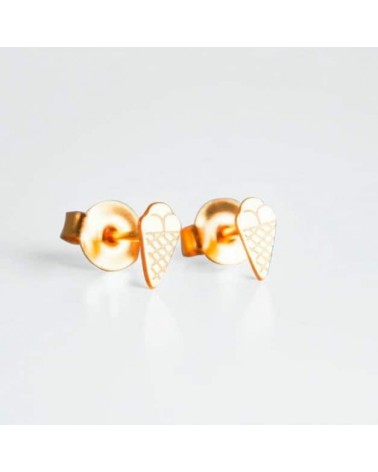 Glaces - Boucles d'oreilles dorées à l'or fin Adorabili Paris fantaisie original femme suisse