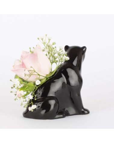 Pantera Nera - Mini vaso per fiori Quail Ceramics vasi eleganti per interni per fiori decorativi design kitatori svizzera
