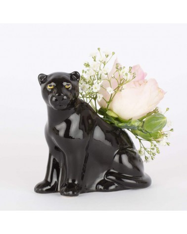 Pantera Nera - Mini vaso per fiori Quail Ceramics vasi eleganti per interni per fiori decorativi design kitatori svizzera