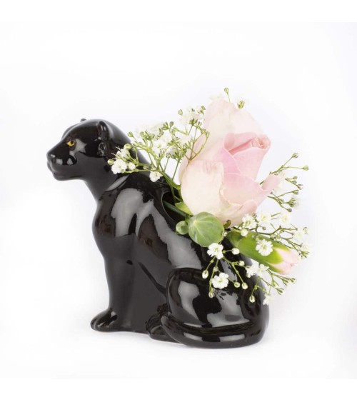 Pantera Nera - Mini vaso per fiori Quail Ceramics vasi eleganti per interni per fiori decorativi design kitatori svizzera