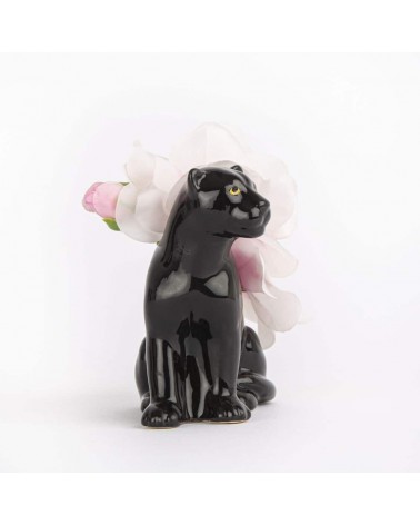 Pantera Nera - Mini vaso per fiori Quail Ceramics vasi eleganti per interni per fiori decorativi design kitatori svizzera